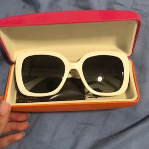 Kate Spade white oversized sunglasses